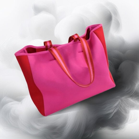 summersalt Handbags - SummerSalt Neoprene Two Tone Pink And Red Shoulder Tote